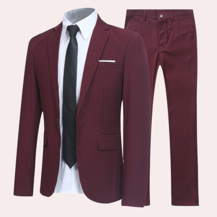 Levoire | Costume Pour Hommes Élégant Ajusté, Polyvalent Et Stylé Rot