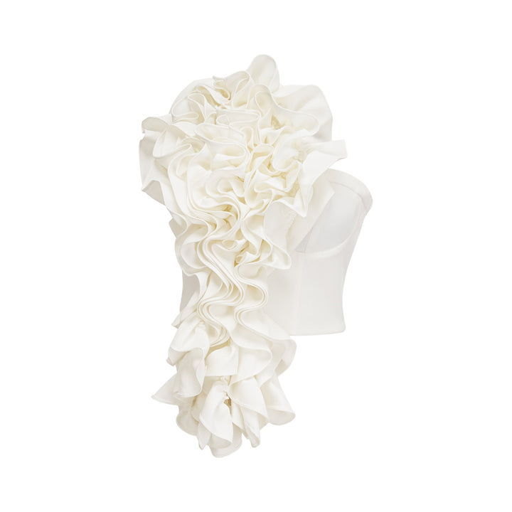 Levoire | Top Blanc Avec Appliqué Floral