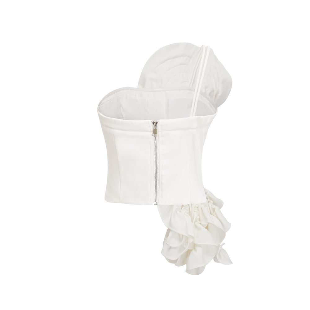 Levoire | Top Blanc Avec Appliqué Floral