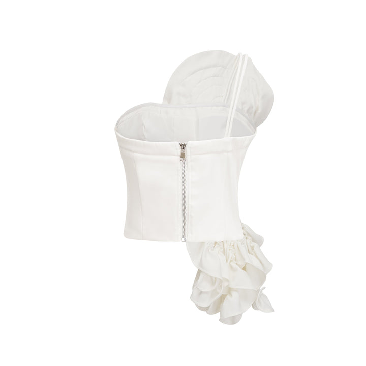Levoire | Top Blanc Avec Appliqué Floral