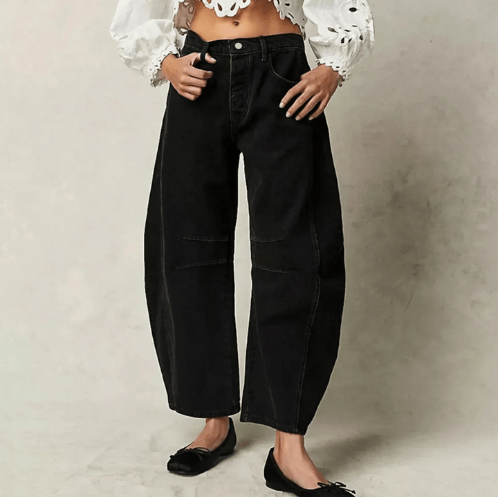 Levoire | Jean Femme Ample Confort Tendance Design Noir
