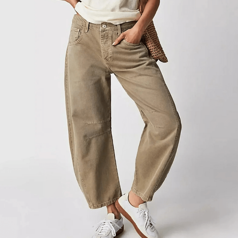 Levoire | Jean Femme Ample Confort Tendance Design Beige