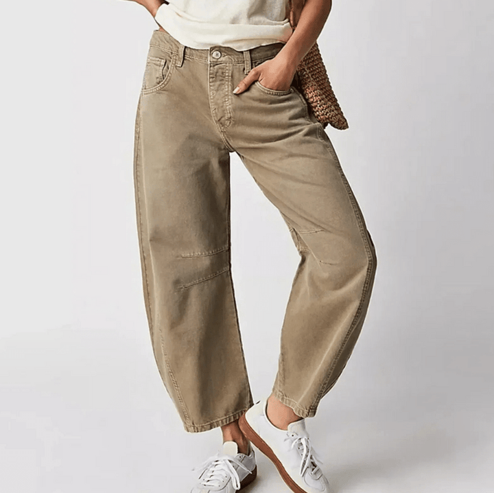 Levoire | Jean Femme Ample Confort Tendance Design Beige