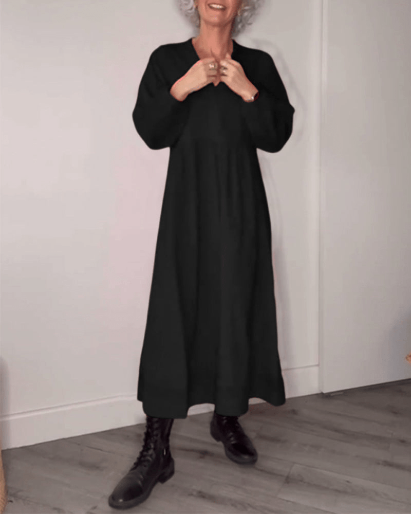 Levoire | Robe Élégante Manches Longues Femme Noir