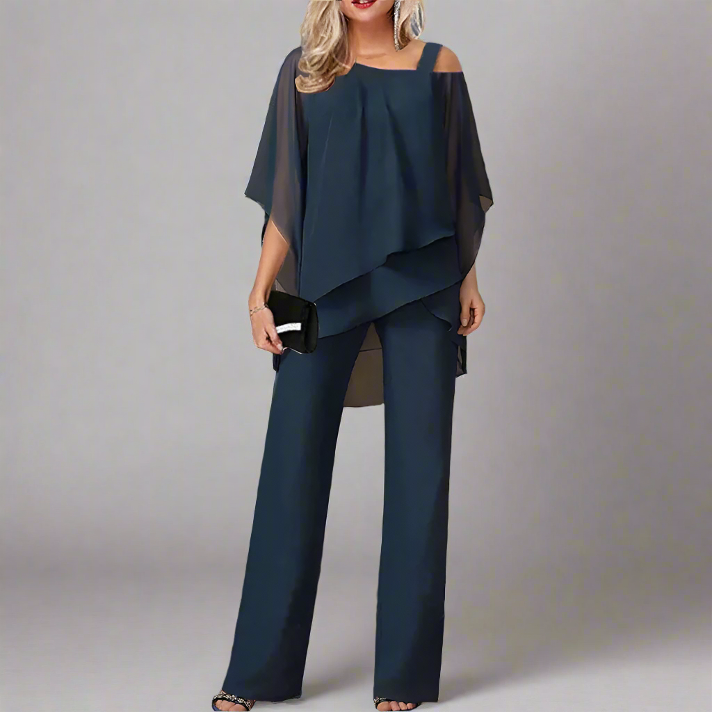 Levoire | Ensemble En Chiffon Pour Femme Ensemble Élégant Pour Soirées Festives Bleu