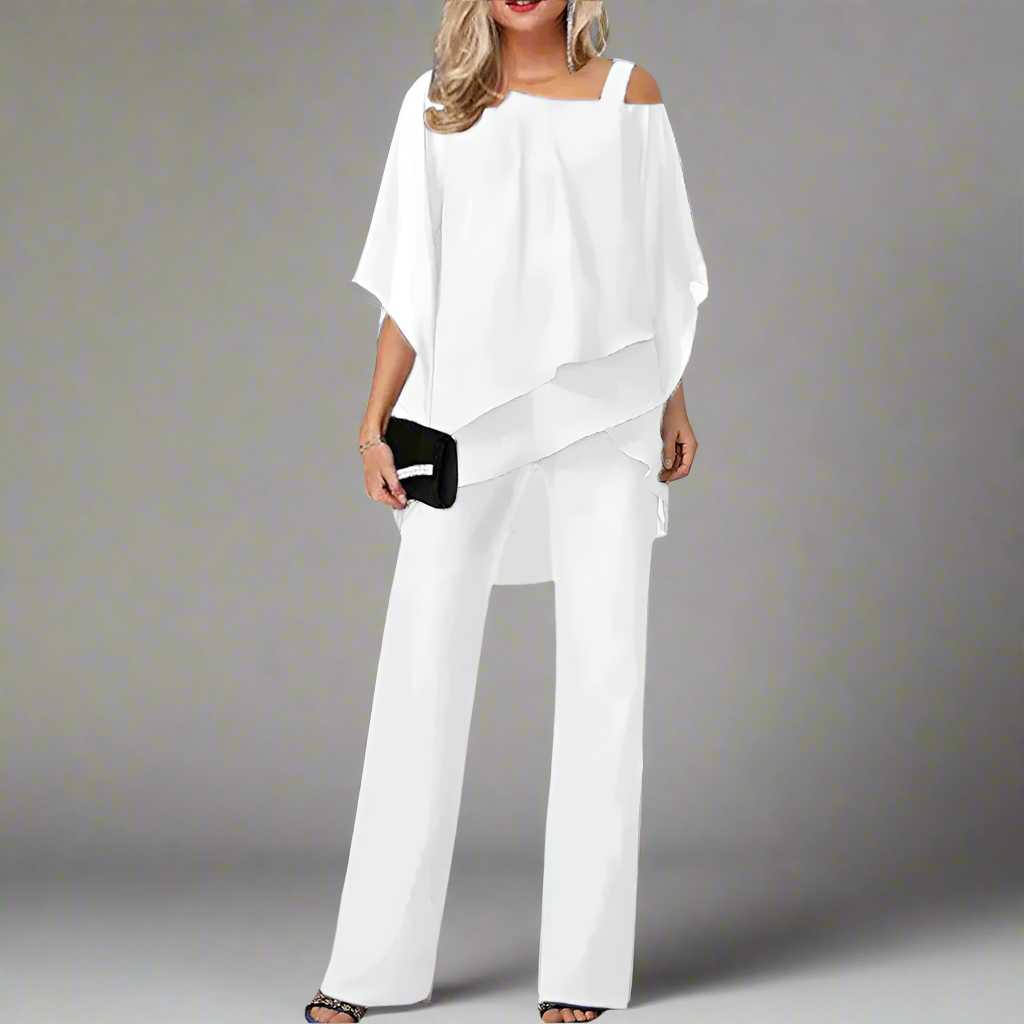 Levoire | Ensemble En Chiffon Pour Femme Ensemble Élégant Pour Soirées Festives Blanc