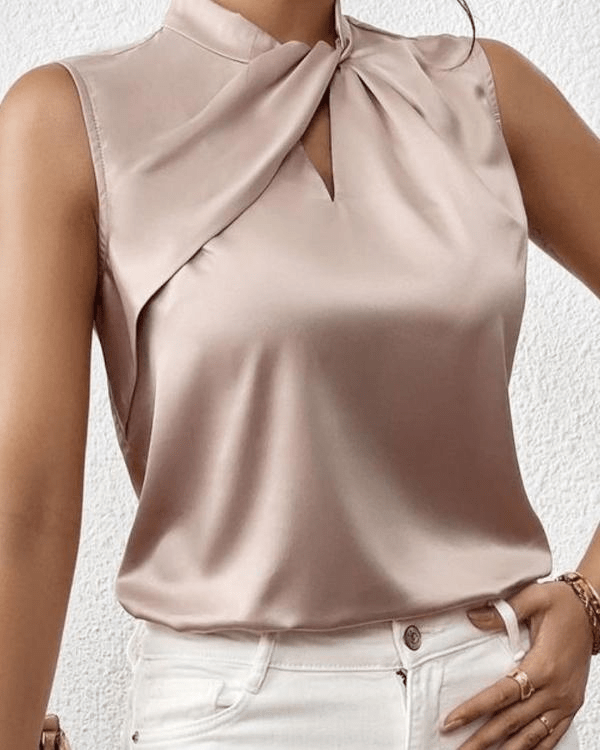 Levoire | Haut satin sans manches femme Abricot
