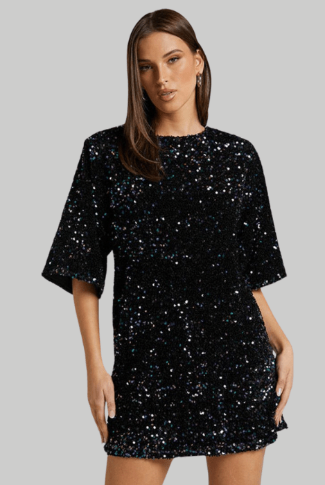 Levoire | Élégant Robe Mini à Paillettes pour Femmes Noir