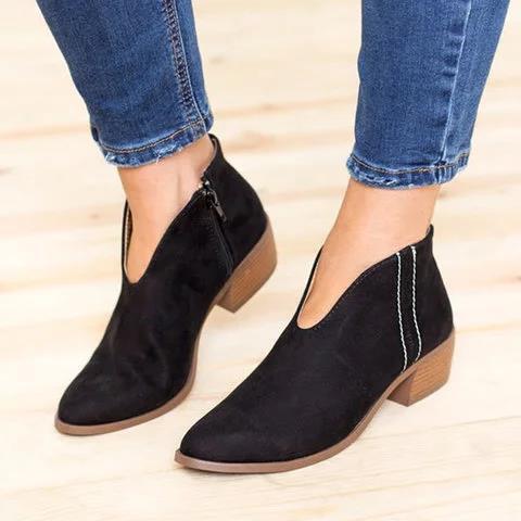 Levoire | Bottines Sexy À Décolleté En V Pour Femmes Noir