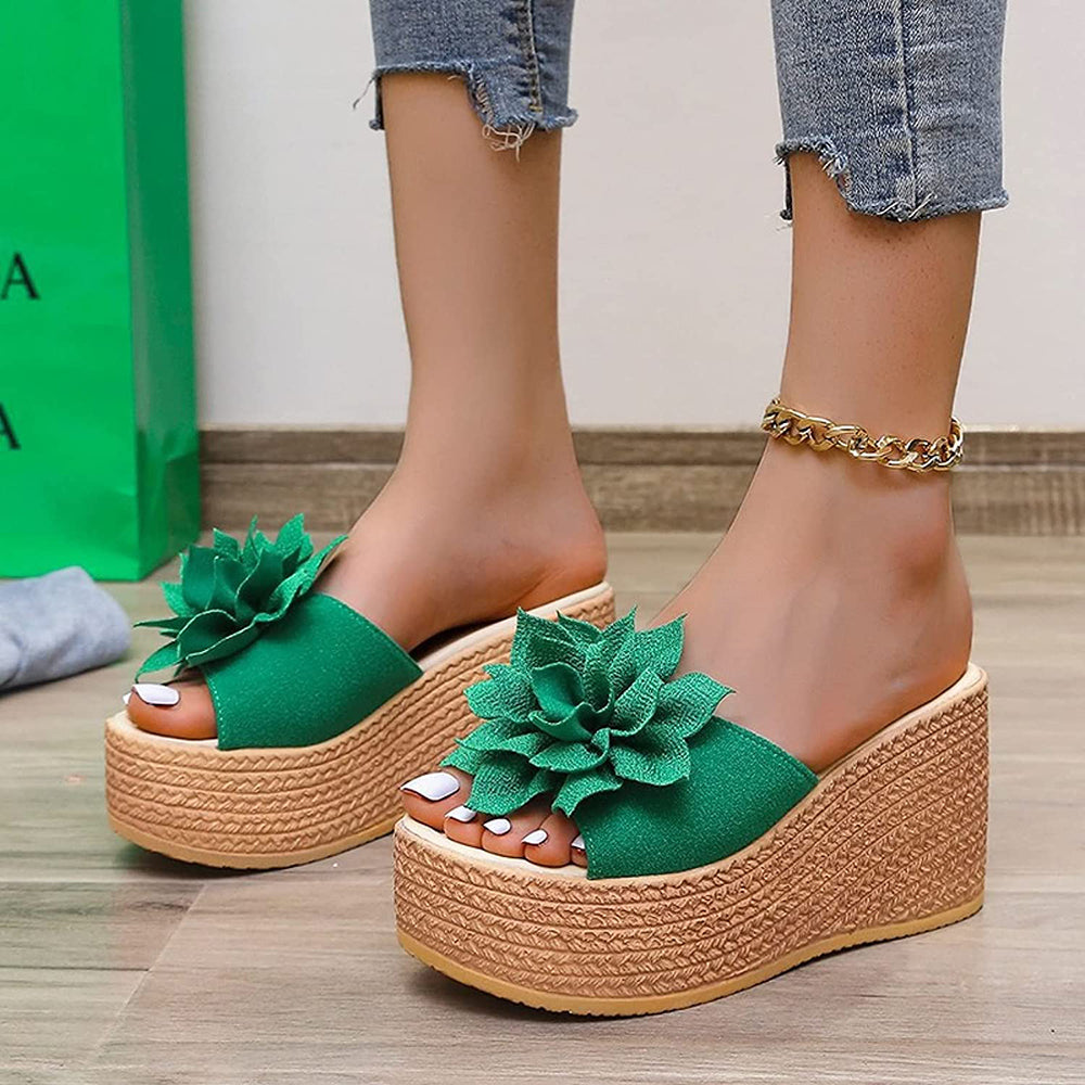 Levoire | Chaussures Fleuries Pour Femmes Vert