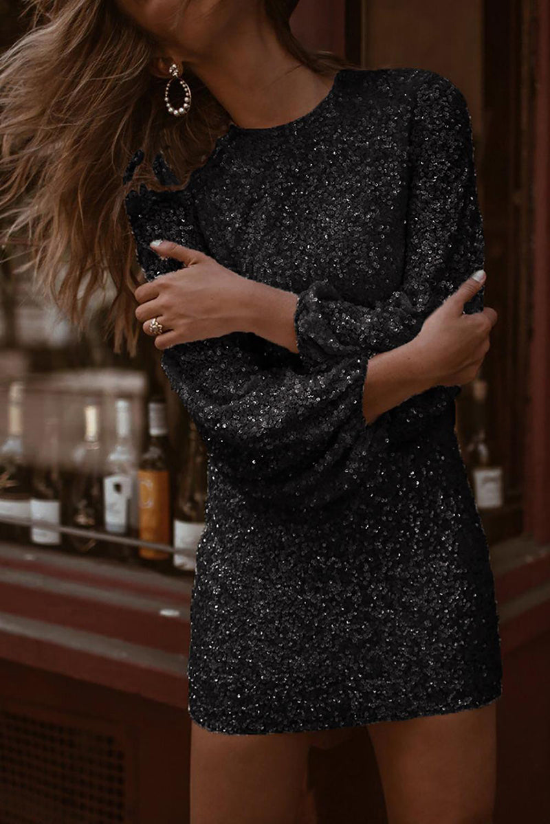 Levoire | Robe Brillante Avec Paillettes S Noir