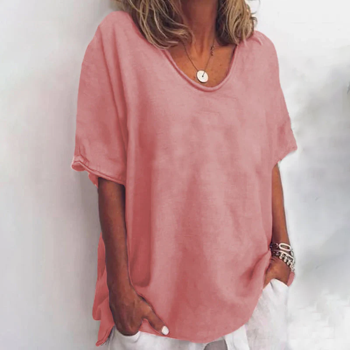 Levoire | Chemise polyvalente à col V et coupe ample Rosa