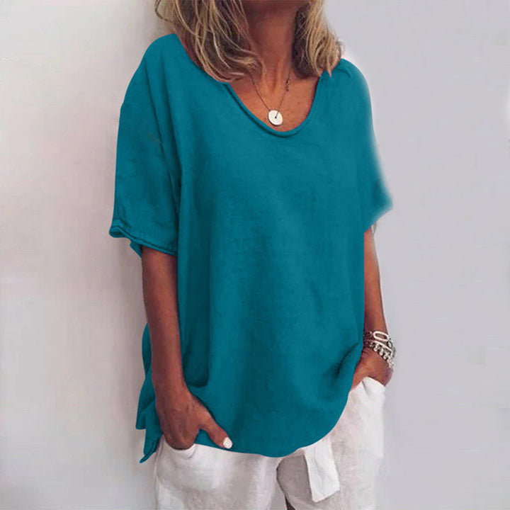 Levoire | Chemise polyvalente à col V et coupe ample Bleu-vert