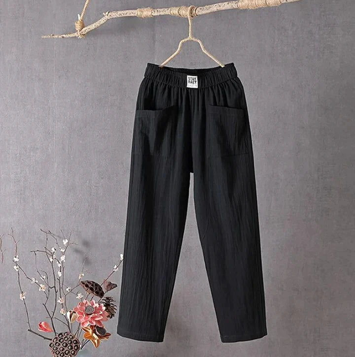 Levoire | Pantalon En Coton Décontracté Noir