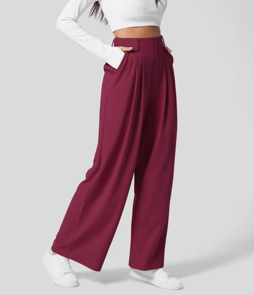 Levoire | Pantalon Femme Taille Haute Légère Confortable Rot