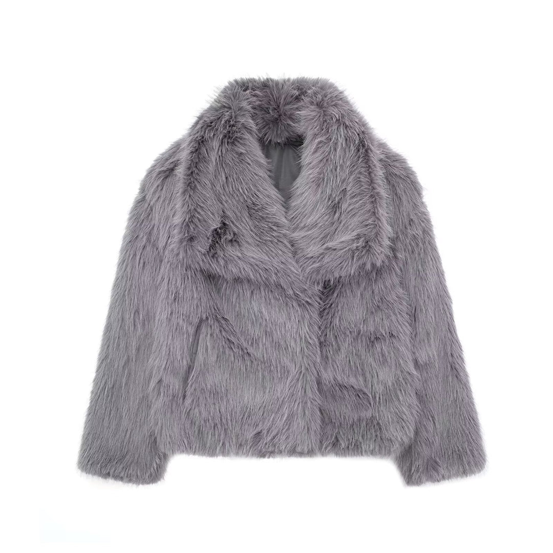 Levoire | Manteau En Fausse Fourrure Avec Look Luxueux Gris
