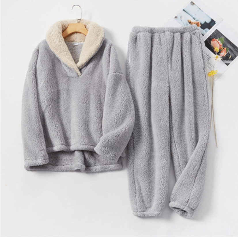 Levoire | Pyjama Polaire Femme Confortable & Chaud Gris