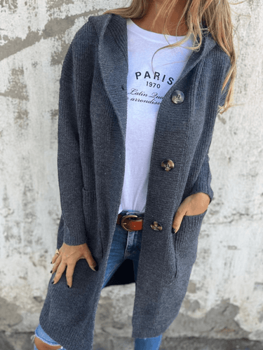 Levoire | Gilet Long à Capuche Tricoté Chaleureux & Confortable