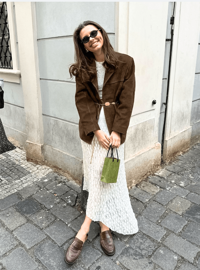 Levoire | Veste en daim dames veste brune mode vintage