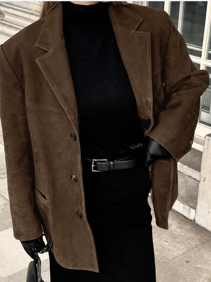 Levoire | Veste en daim dames veste brune mode vintage