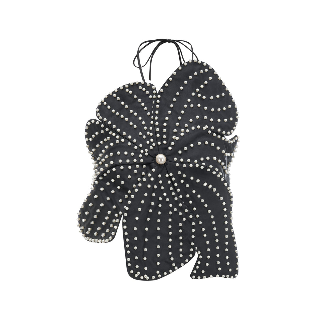 Levoire | Top Décoré De Fausses Perles Noir