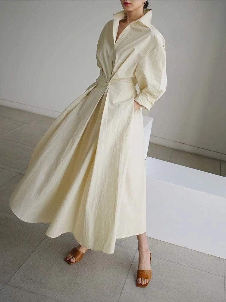 Levoire | Robe Maxi Attrayante & Élégante Beige