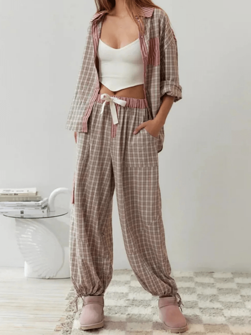 Levoire | Femmes Luxe Rétro Ensemble de Pyjama 2 Pièces pour Confort et Style