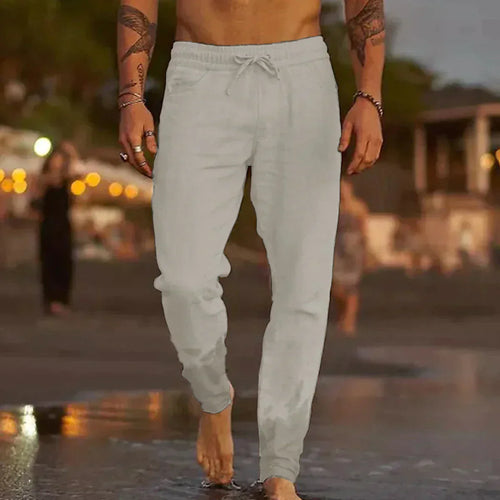 Levoire | Pantalon En Lin Confortable Et Décontracté Pour Hommes Respirant, Stylé Et Confortable