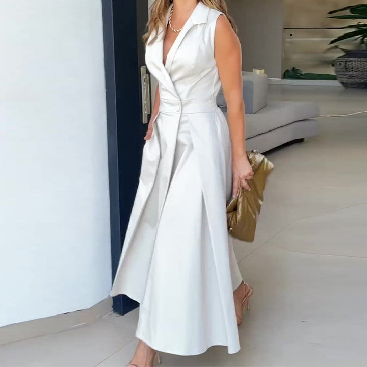 Levoire | Robe Midi Avec Décolleté En V Élégant Herde