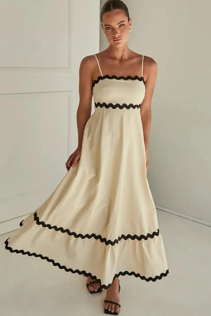 Levoire | Robe Longue Kapri En Contraste Beige clair