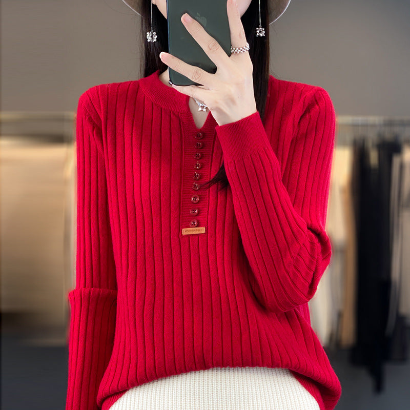 Levoire | Pull En Tricot Avec Décolleté En V Rot