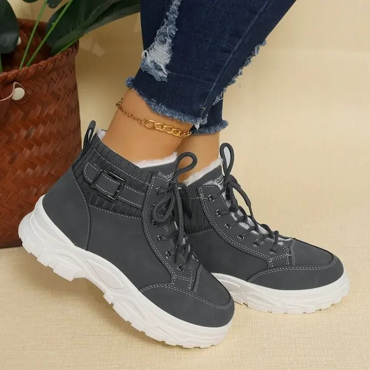 Levoire | Bottes À Plateforme Sportives À Lacets Pour Femmes Gris