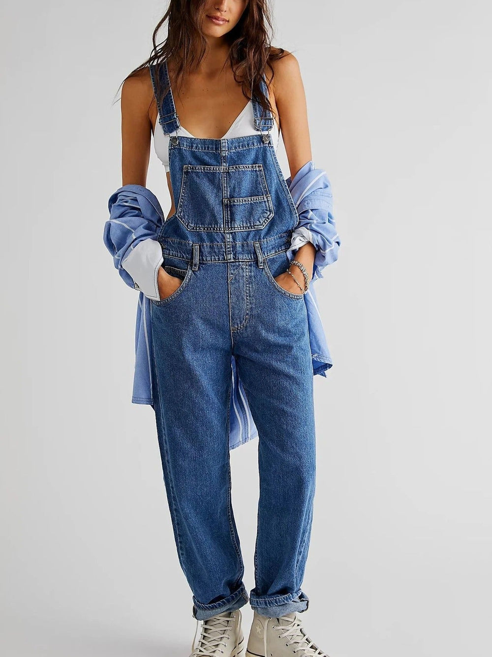 Levoire | Salopette En Denim Tendance Pour Femmes Bleu foncé