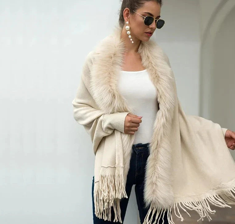 Levoire | Poncho En Fourrure À Manches Longues Confortable Une taille