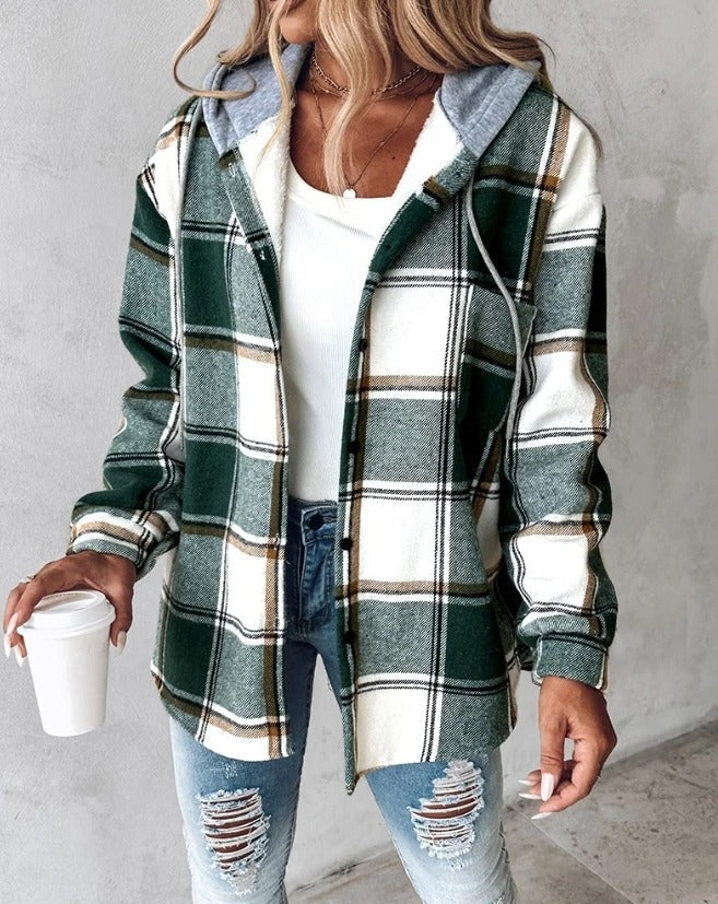 Levoire | Veste En Flanelle Avec Capuche Vert
