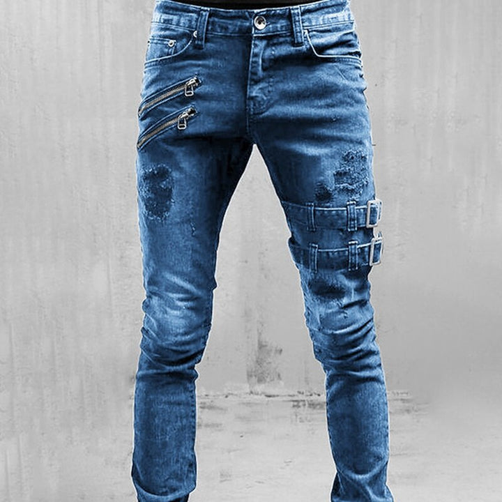 Levoire | Slim Fit Streetwear Jeans Homme Bleu