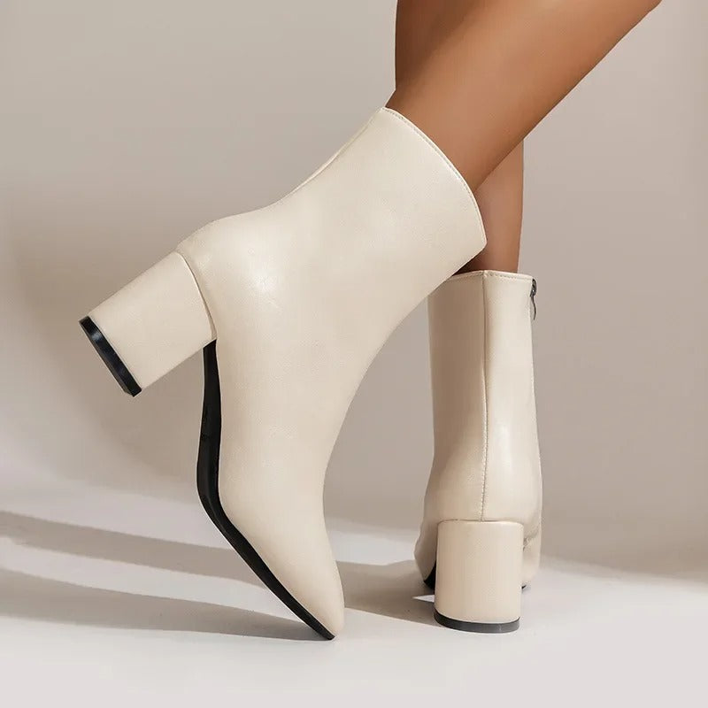 Levoire | Bottes Élégantes Pour Femmes Avec Un Large Talon Élégance Intemporelle & Confort Ultime Khaki