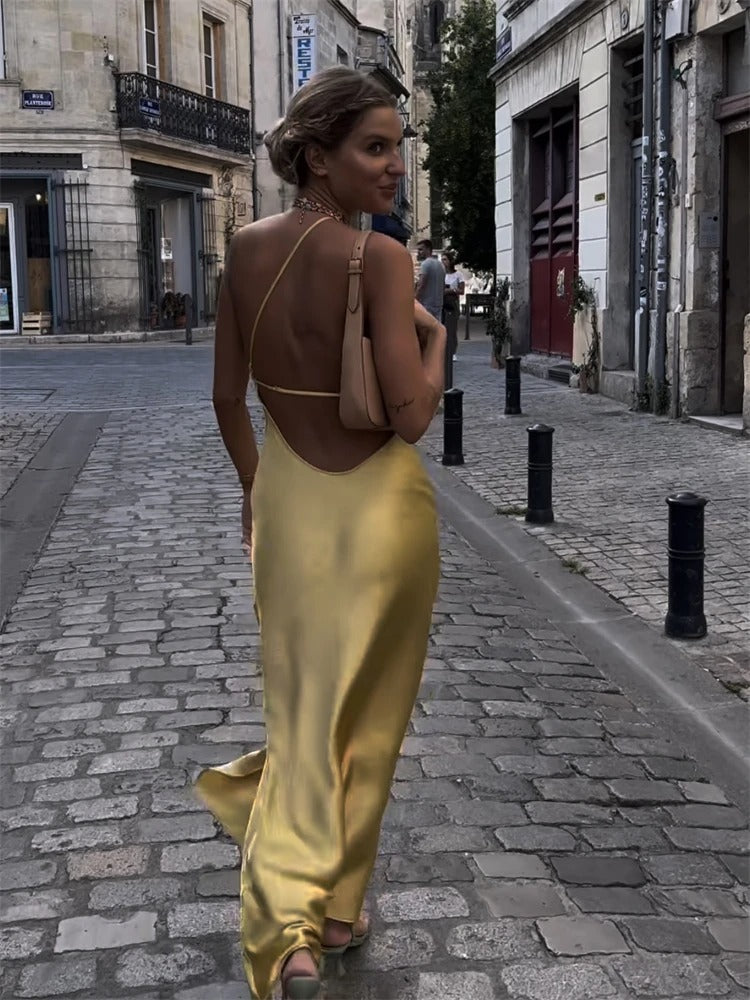Levoire | Élégante Robe Midi Jaune
