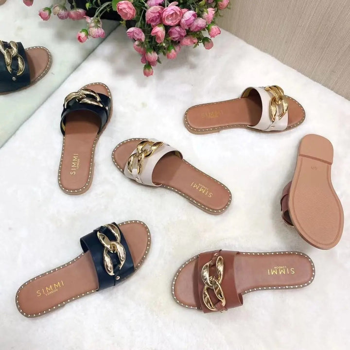 Levoire | Chaussons avec design boucle dorée