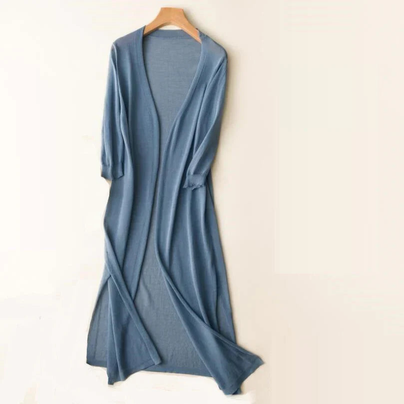Levoire | Long Pull En Tricot Veste Bleu