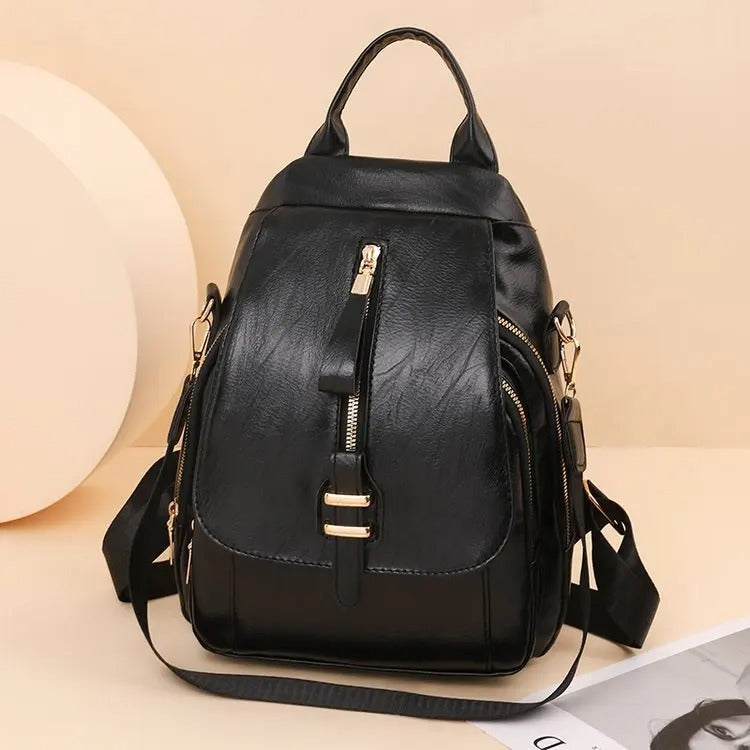 Levoire | Sac à dos en cuir rétro style Noir