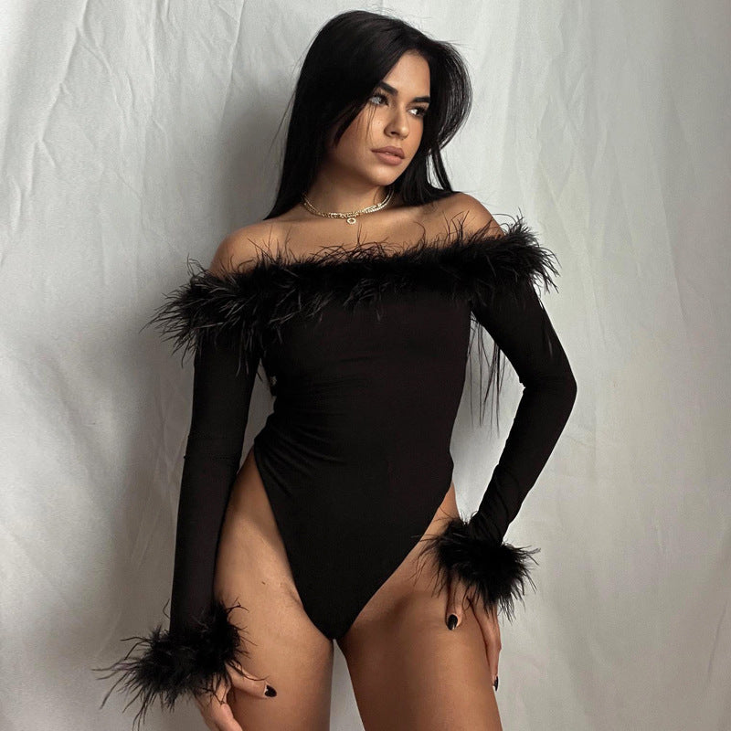 Levoire | haut à manches longues bustier avec plumetis NOIR