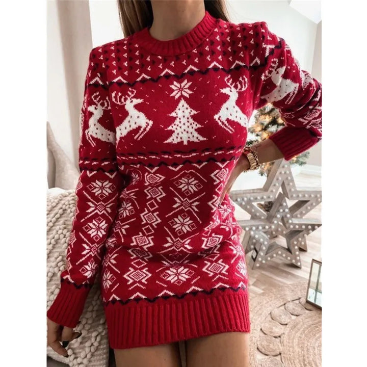 Levoire | Pull Court à Manches Longues en Jacquard ROUGE
