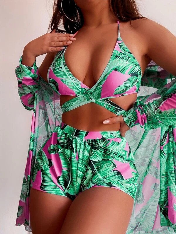 Levoire | Maillots de bain courts modèle kimono VERT