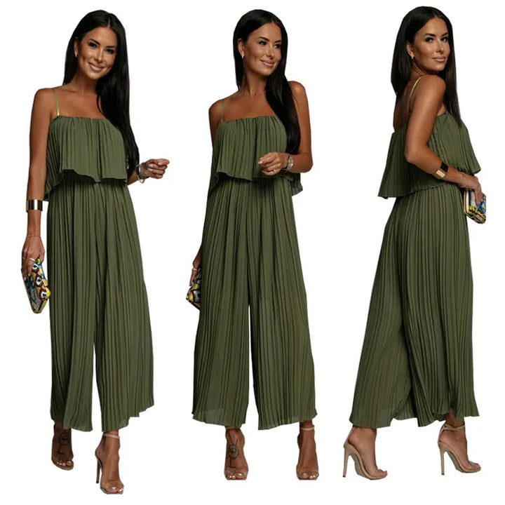 Levoire | Robe Hameet à Plis Larges avec Bretelles Ajustables VERT