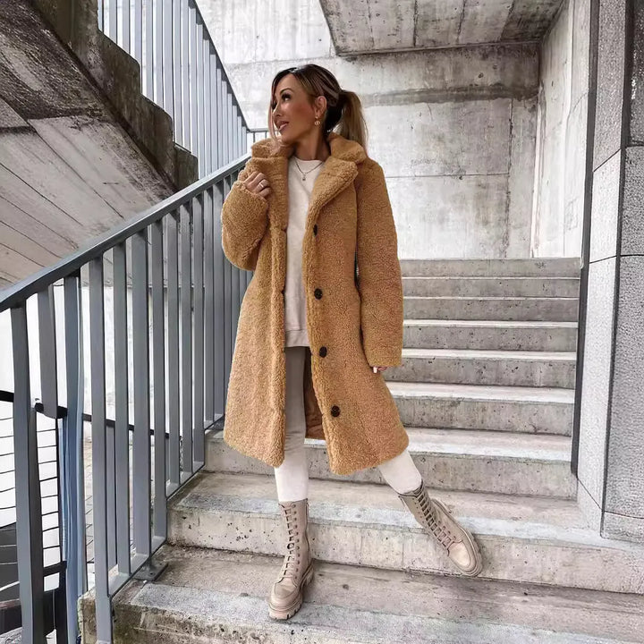 Levoire | mi-longue douce à boutons Khaki S