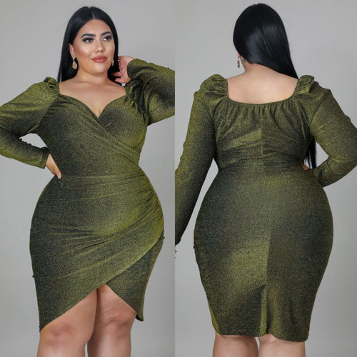 Levoire | robes de soirée courtes manches longues décolleté en V jupe irrégulière