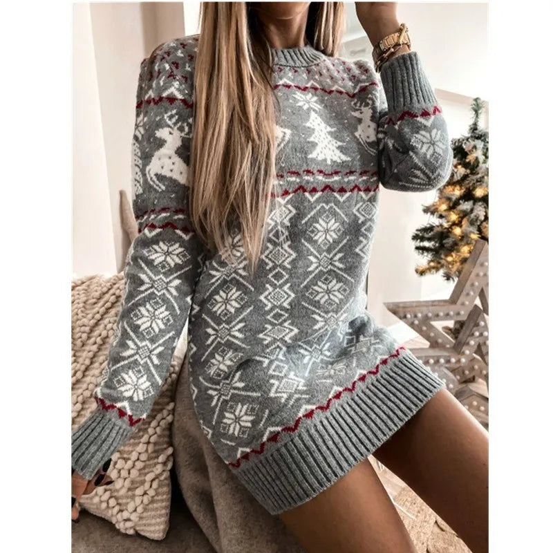 Levoire | Pull Court à Manches Longues en Jacquard GRIS