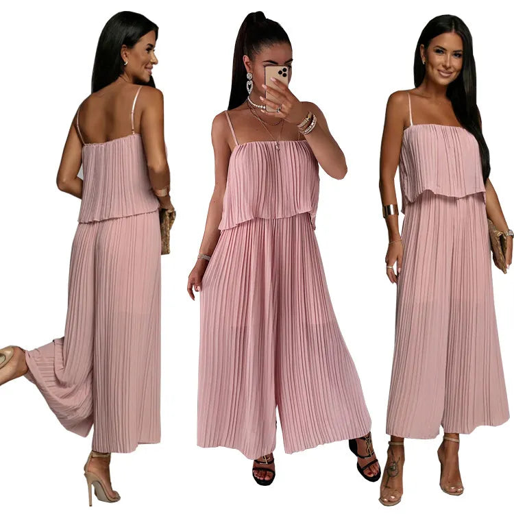 Levoire | Robe Hameet à Plis Larges avec Bretelles Ajustables ROSE