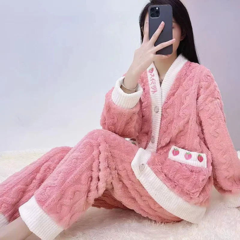 Levoire | Pyjama Berry Élégant & Confortable Rose pâle